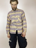 Vintage Aztec Fleece Shirt Long Sleeve Crazy Multicolour