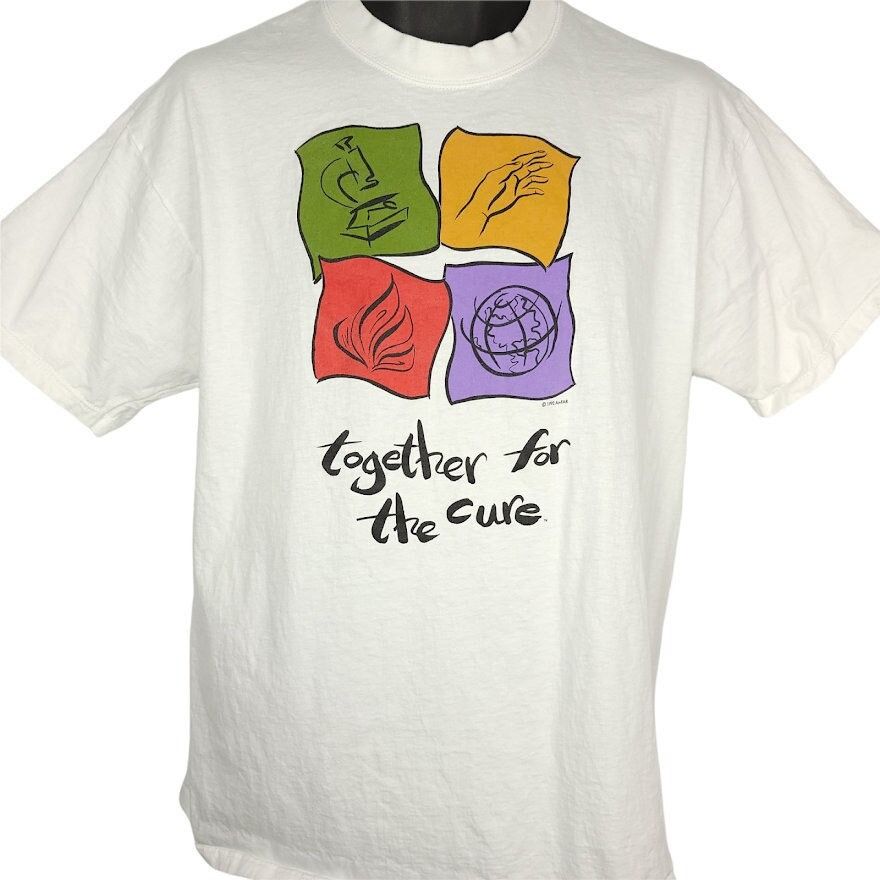 Vintage Aids Research T Shirt Vintage 90s Together For The Cure Hoodie, Sweatshirt | FlexRushtees.com