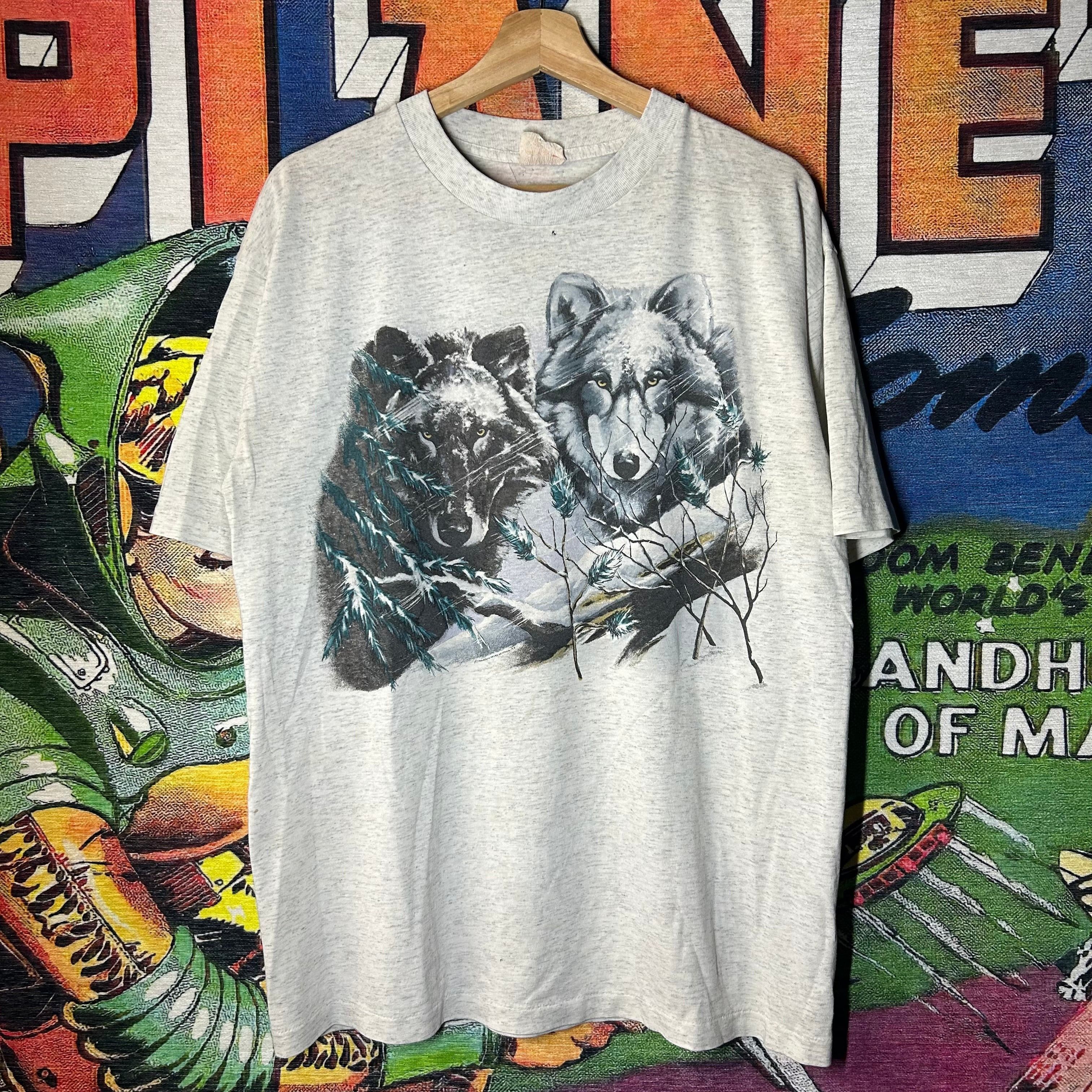 Vintage 90s Snow Wolves Tee Size Xl Hoodie, Sweatshirt | FlexRushtees.com