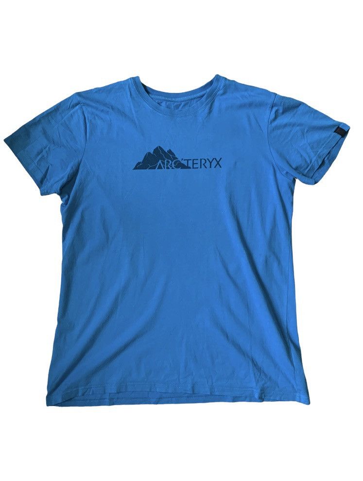 Arc Teryx Arcteryx Equipment Blue Logo Mountains Tee