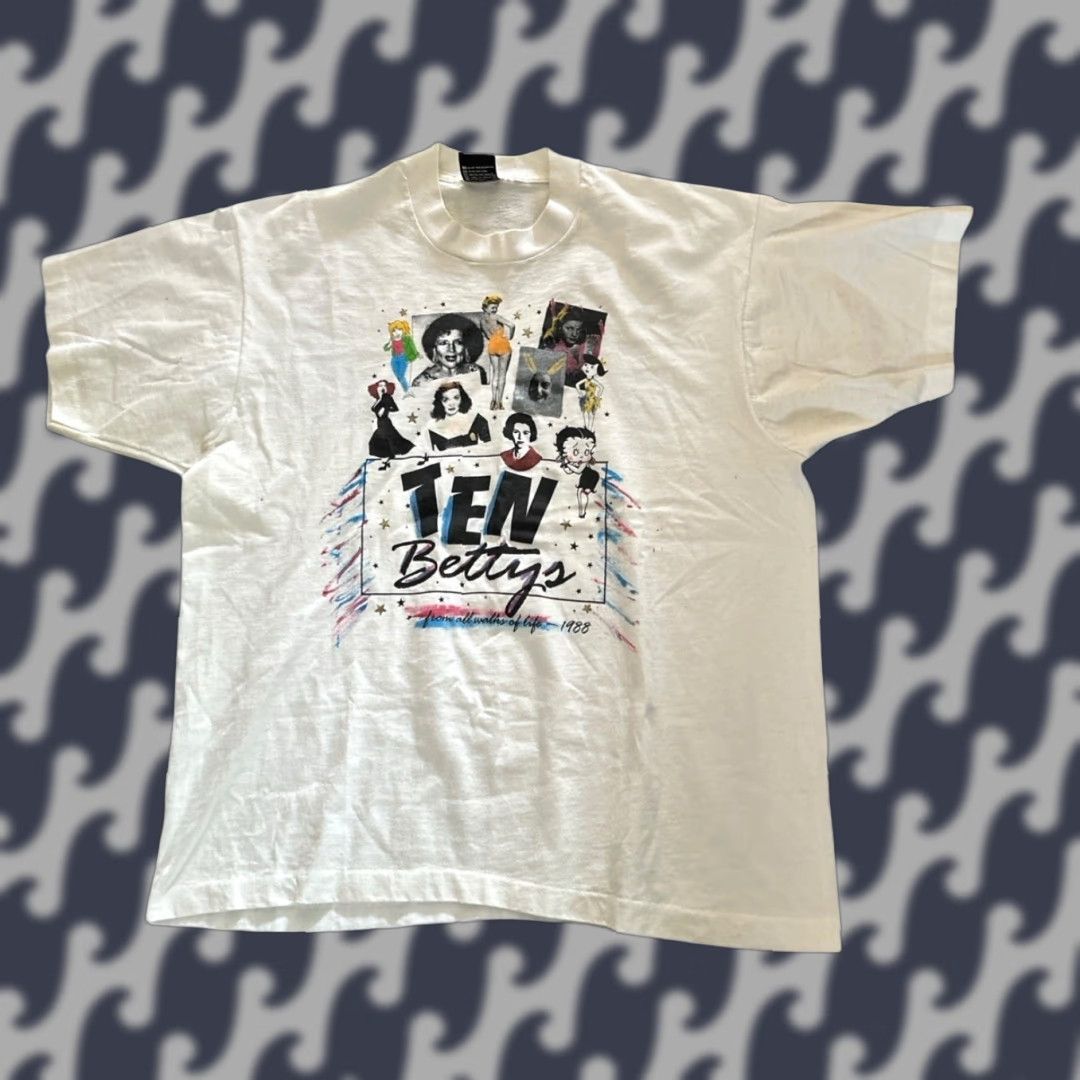 Vintage 80s Ten Bettys T Shirt Xl Screen Stars Short Sleeve White Graphic Tee Men 1980s Pop