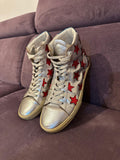Laurent Paris Saint Laurent Sl6 High Court Metallic Stars Sz 39