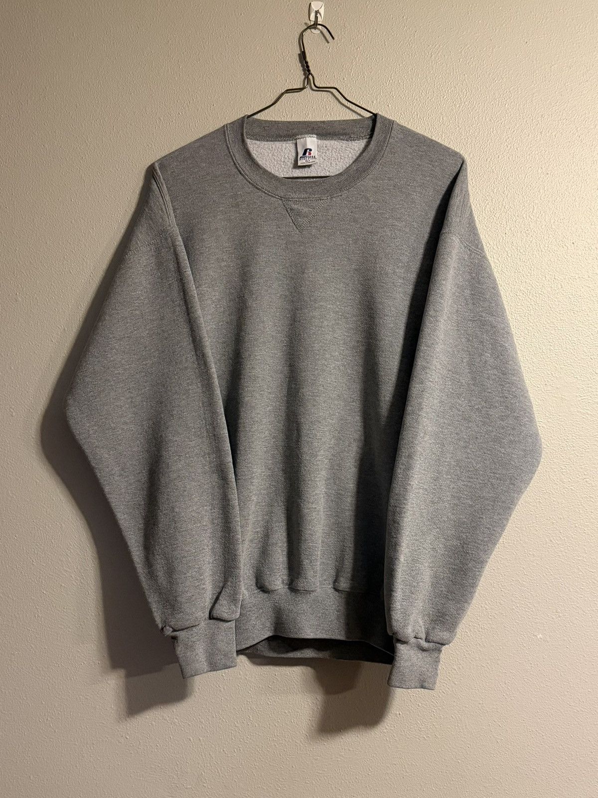Russell Athletic Vtg 90s Y2k Russell Athletic Light Gray Blank Crew Xlt Tall