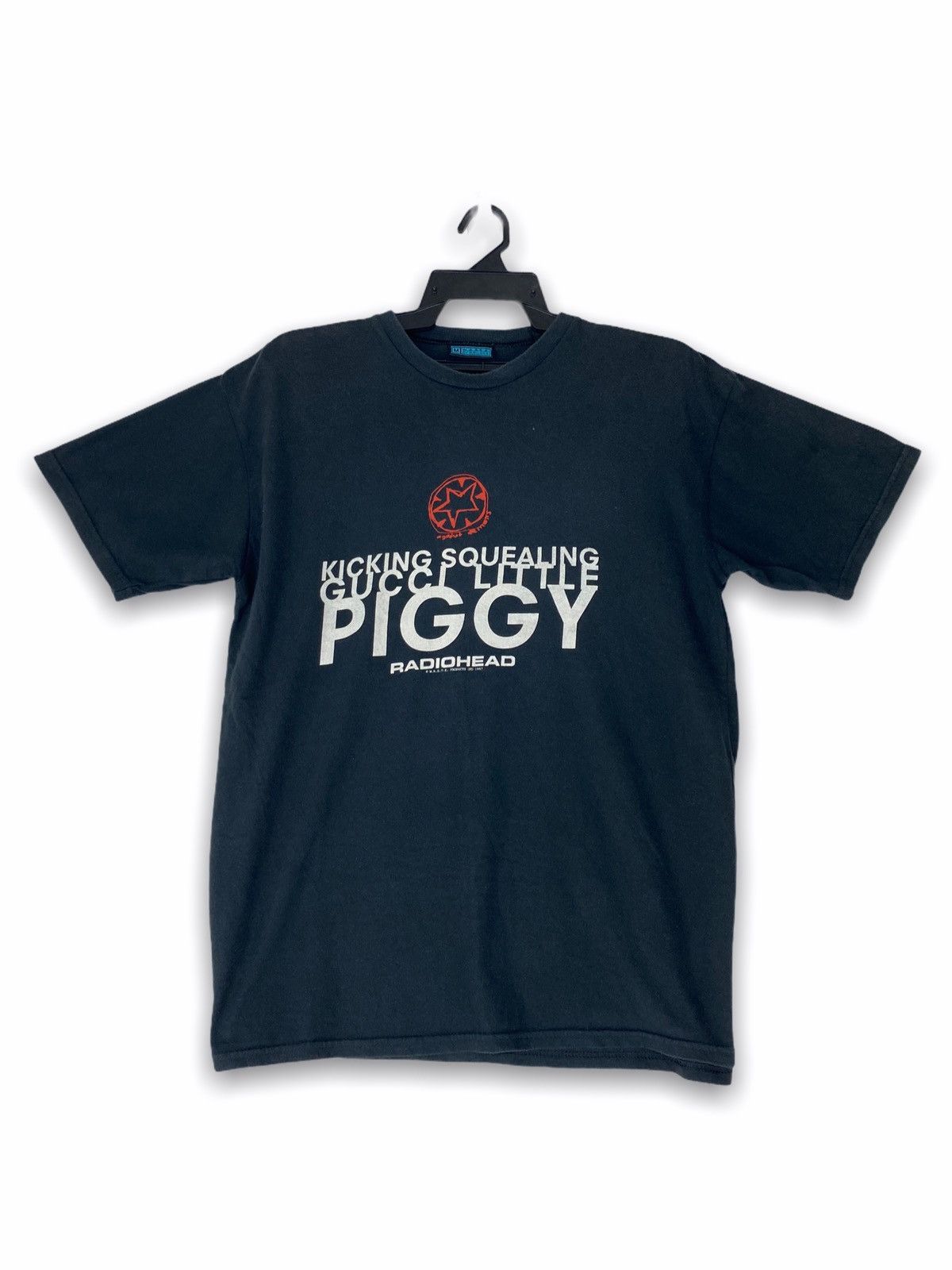 Vintage 1997 Radiohead Kicking Squealing Little Piggy T-Shirts, Hoodie, Sweatshirt | FlexRushtees.com