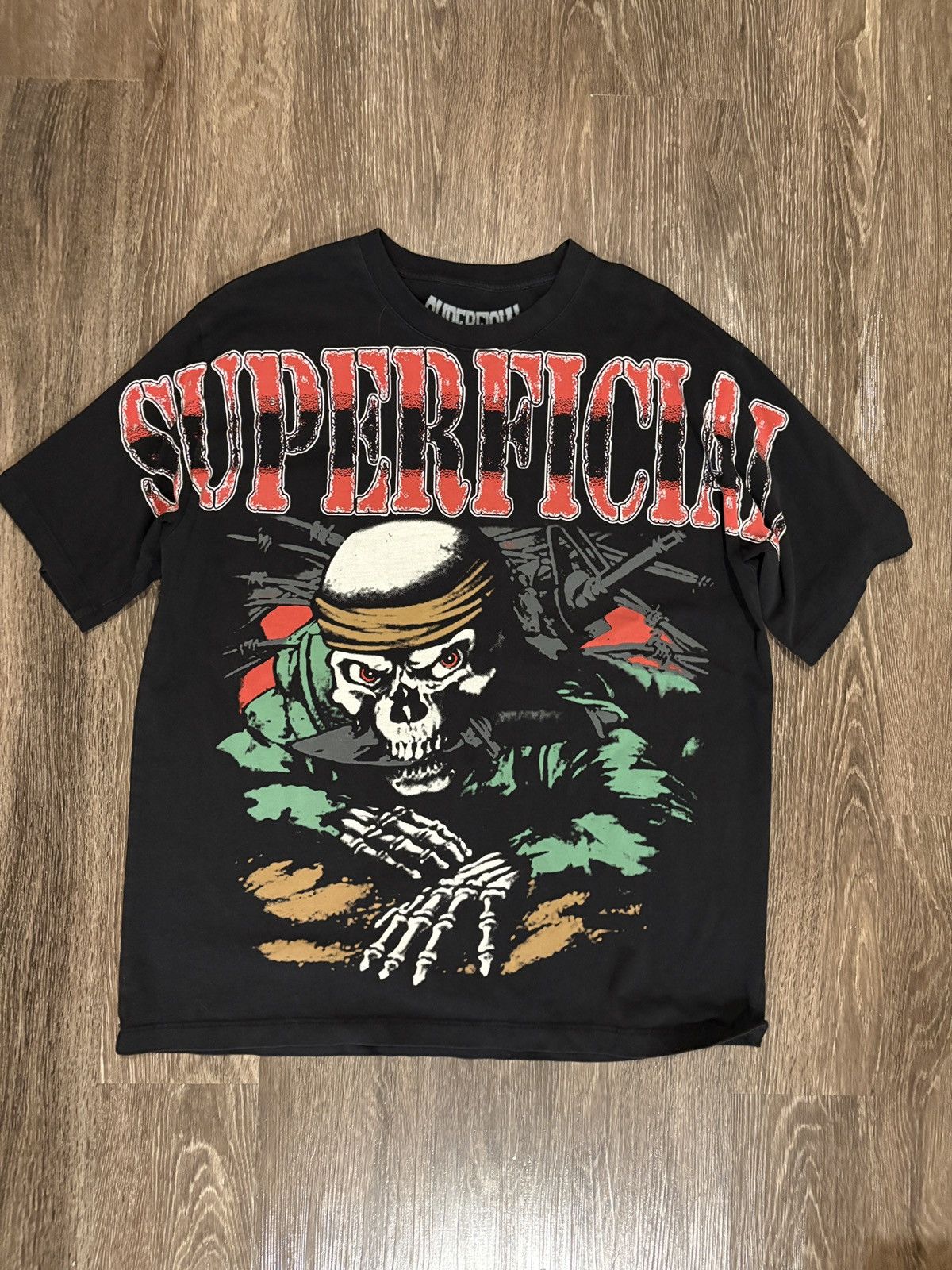 Other Superficial Skeleton Logo Tee Black Xl Hoodie, Sweatshirt | FlexRushtees.com