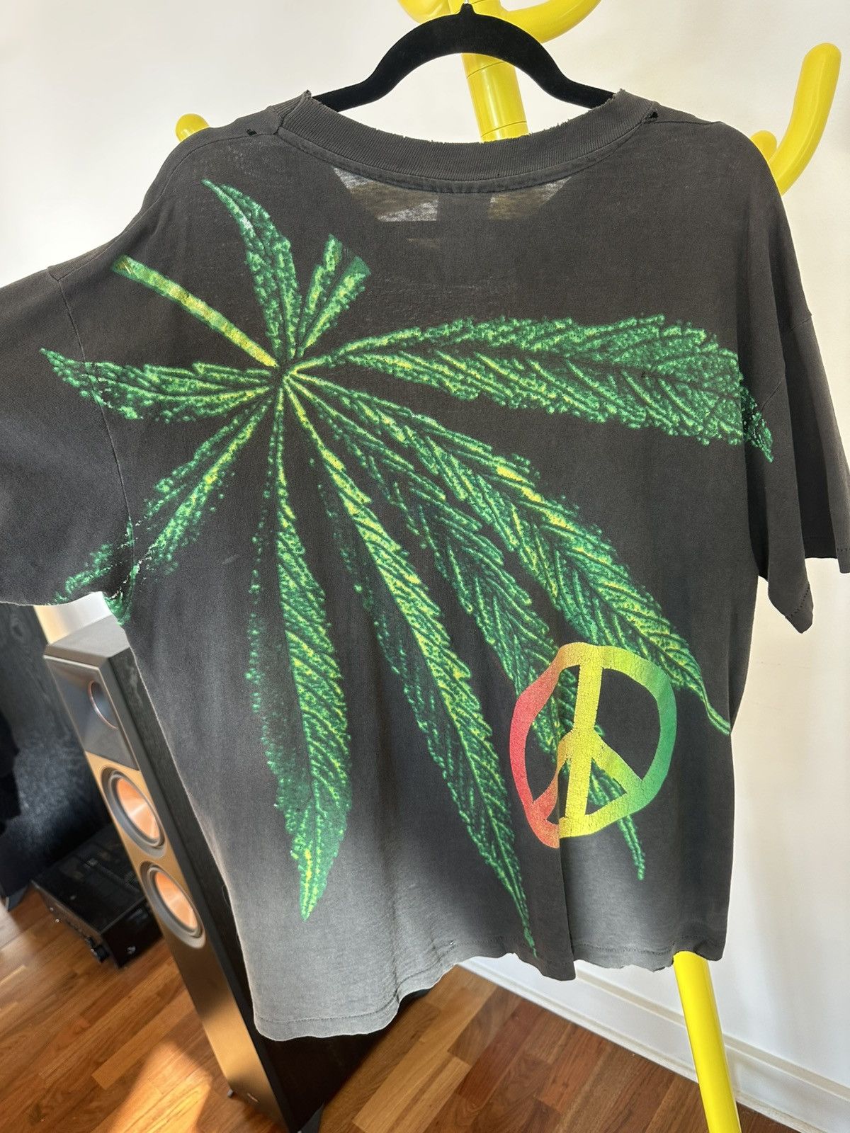 Rare Vintage 1993 Distressed Faded Weed Leaf Peace Sign T-Shirts, Hoodie, Sweatshirt | FlexRushtees.com