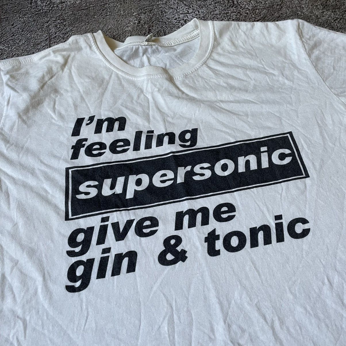 Band Tees Vintage Y2k Feel Supersonic Give Gin Tonic Slogan Tee Hoodie, Sweatshirt | FlexRushtees.com
