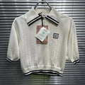 Miu Miu Miu Summer Wool Tee In Off White 0089