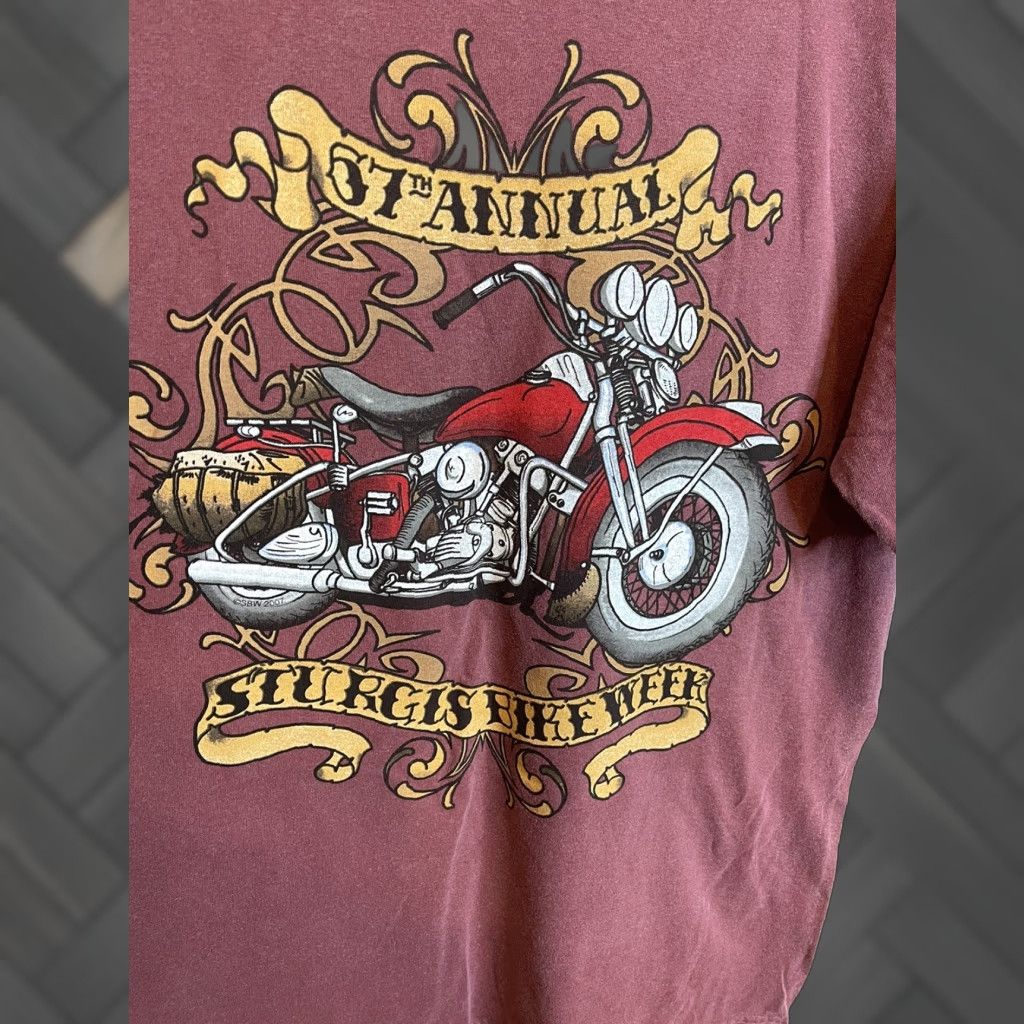 Delta Sturgis 2007 67th Annual Bike Week T Shirt Mens L Champagne Short Sleeve Shirt Mens Hoodie, Sweatshirt