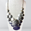 Other Vintage Shining Peaks Silver Hammered Circles Necklace