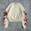 White Off White Arrow Flower Crewneck Sweatshirt Ivory Size S