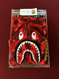 Bape Color Camo Full Zip Shark Hoodie Red