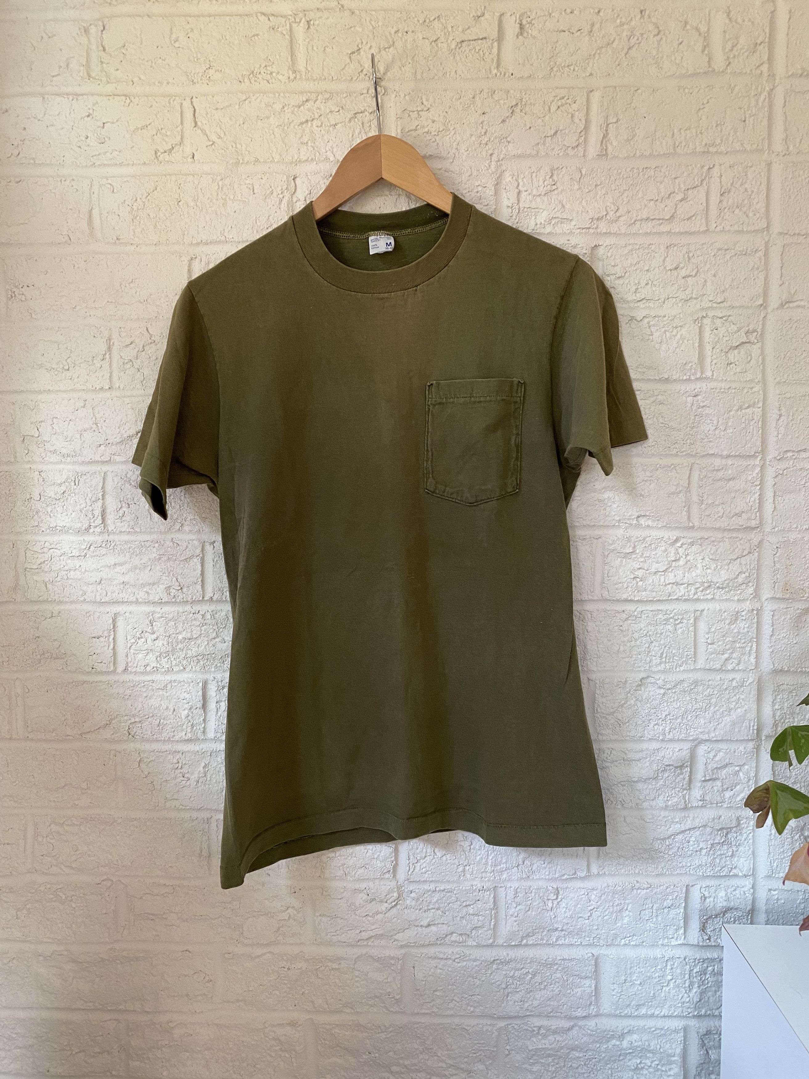 Vintage 70s Olive Pocket Tee