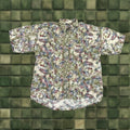 Ellis Vintage Perry Ellis Hawaiian Shirt Mens Large Green Red Blue Abstract Print 90s Tropical