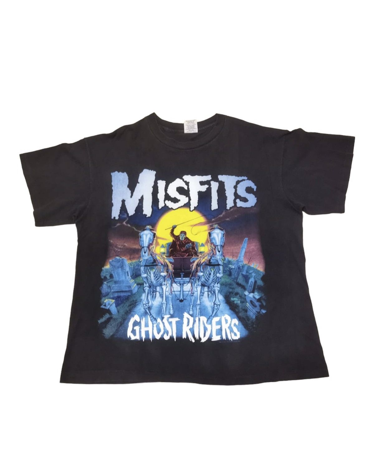 Misfits X Vintage Vintage 90s Misfits Ghost Riders Double Sided Tee Hoodie, Sweatshirt | FlexRushtees.com