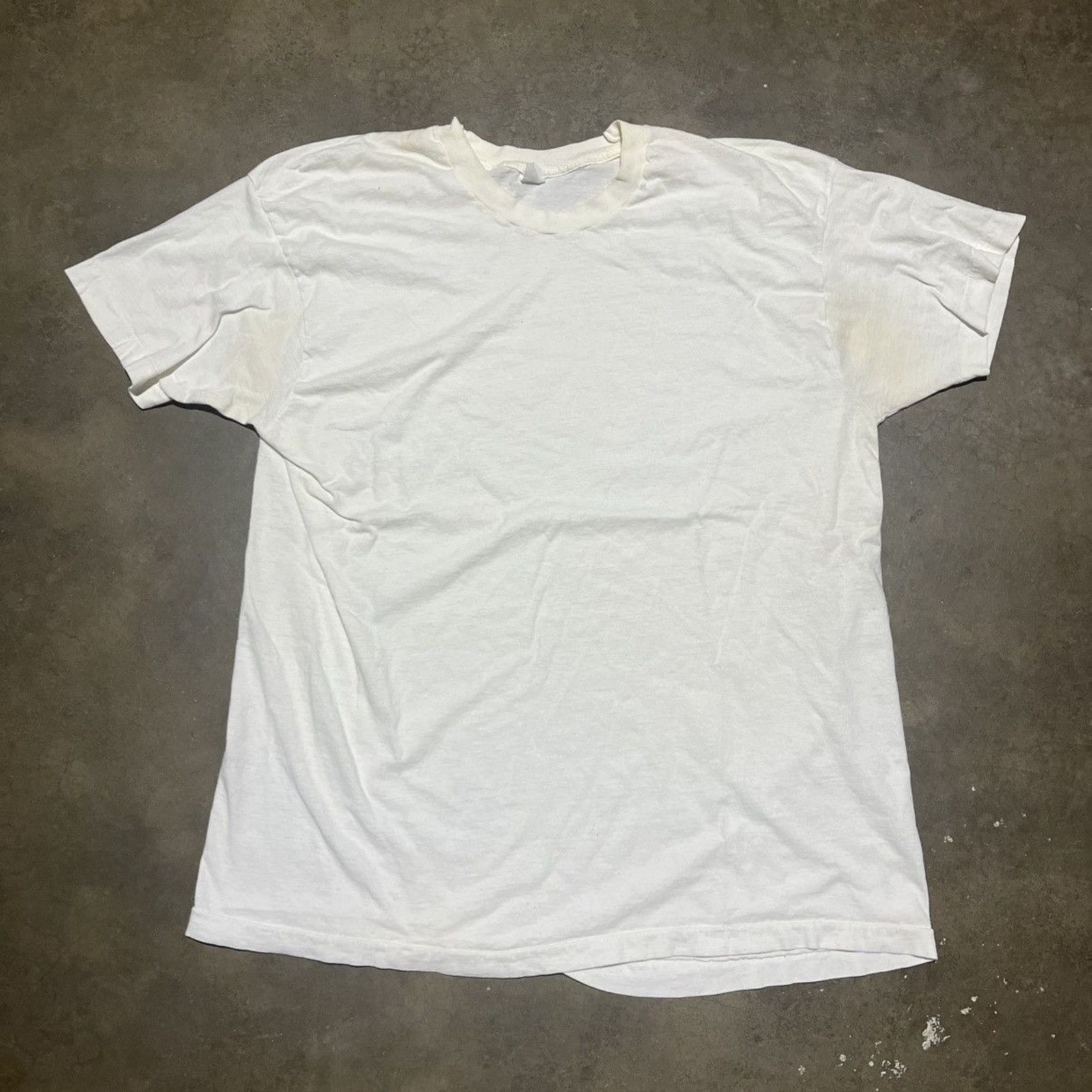 Vintage 70s Fruit Of The Loom White Blank T Shirt