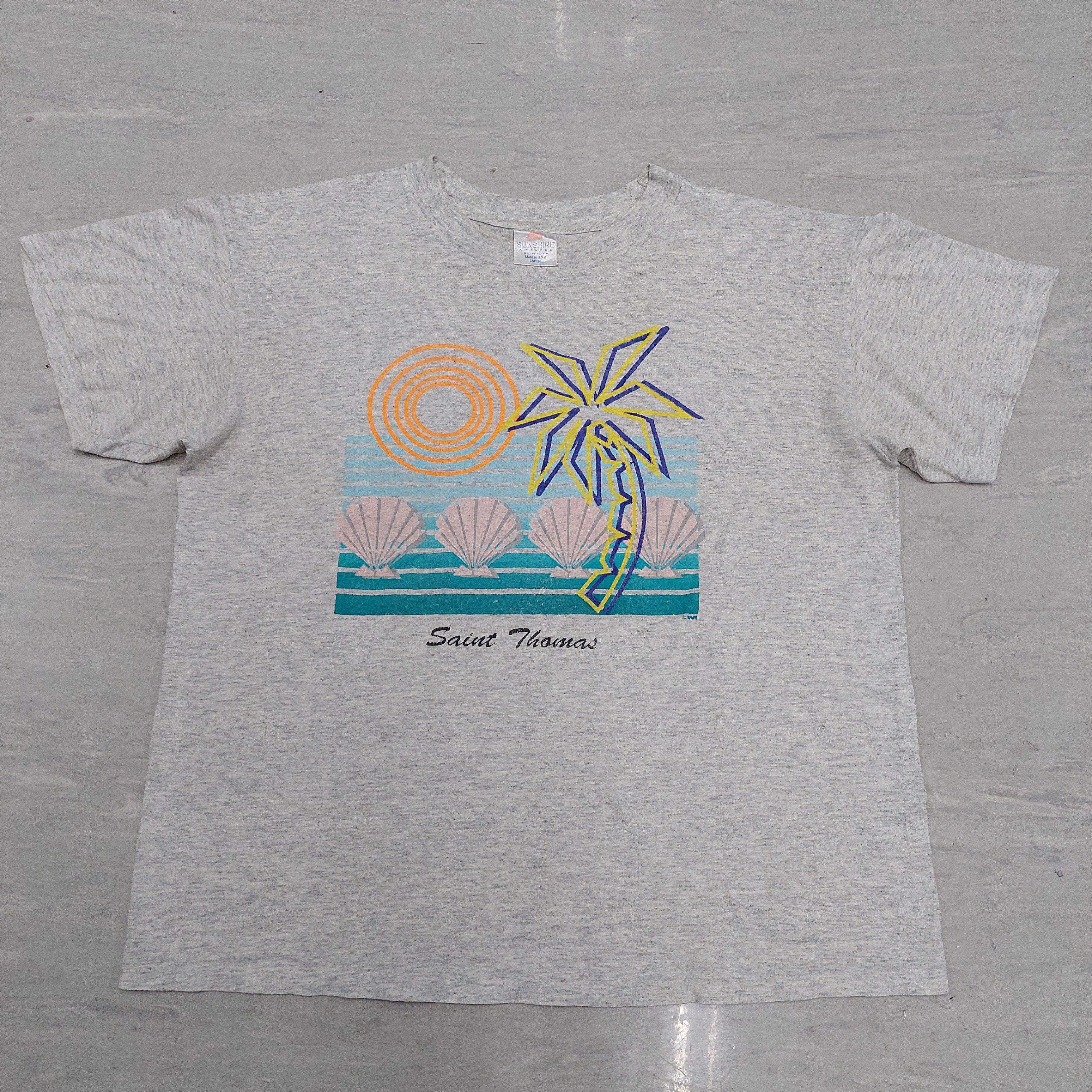 Vintage 90s Tropical Graphic Saint Thomas T Shirt