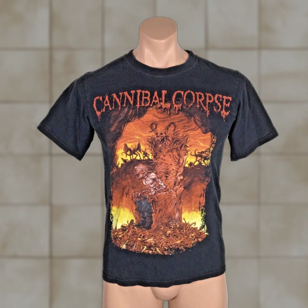 Fruit Of The Loom Cannibal Corpse Band Heavy Death Metal Black Band Tee T Shirt Sz S Shirt Men Black Hoodie, Sweatshirt