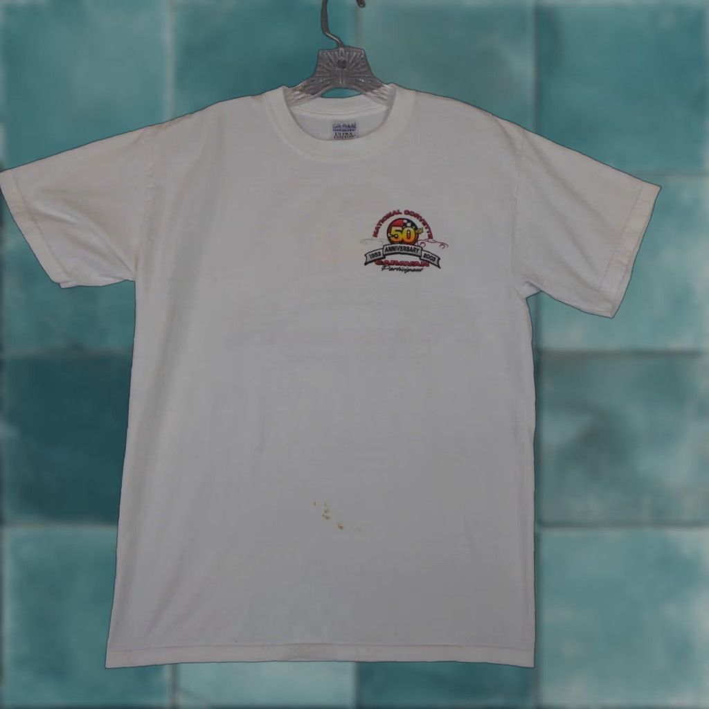 Vintage Corvette Shirt Adult Medium White 50th Anniversary Official Logo 2000s T Shirt Men