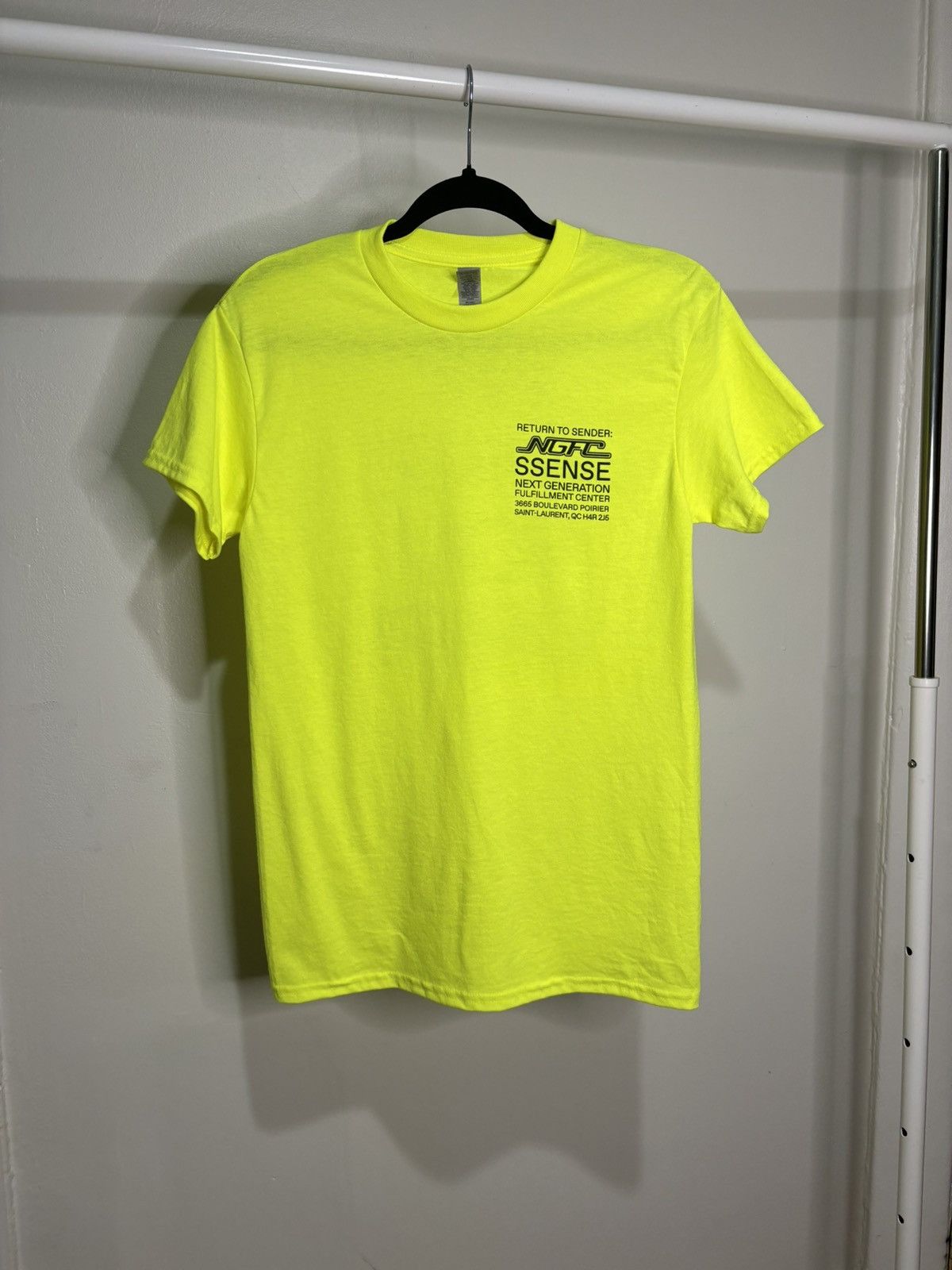 Ssense Neon Yellow Staff Tee Hoodie, Sweatshirt | FlexRushtees.com