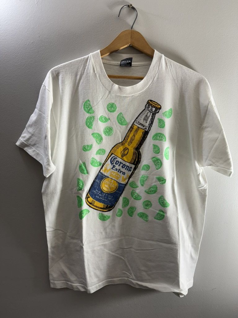 Vintage Corona Extra Beer Alcohol Screen Stars Thin Size Xl