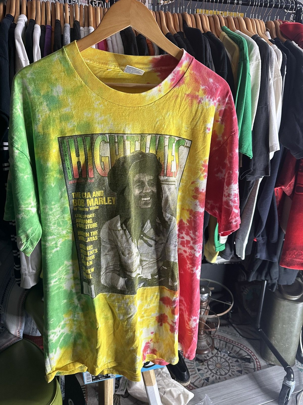 Vintage Rare 2000 Bob Marley Photo Newspaper High Times Tee Hoodie, Sweatshirt | FlexRushtees.com