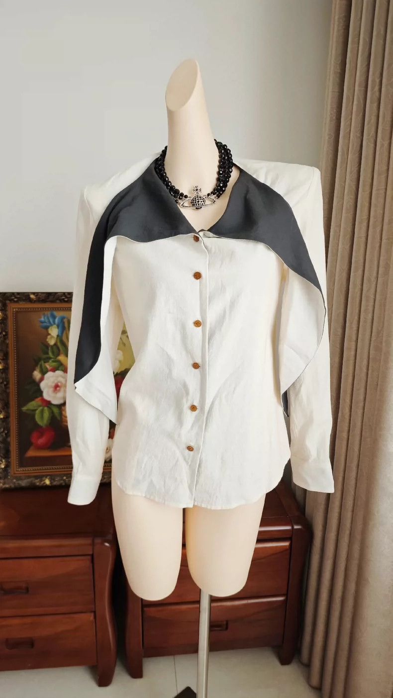 Westwood Vivienne Westwood Size2 French Elegant Bow Tied Shirt Hoodie, Sweatshirt | FlexRushtees.com