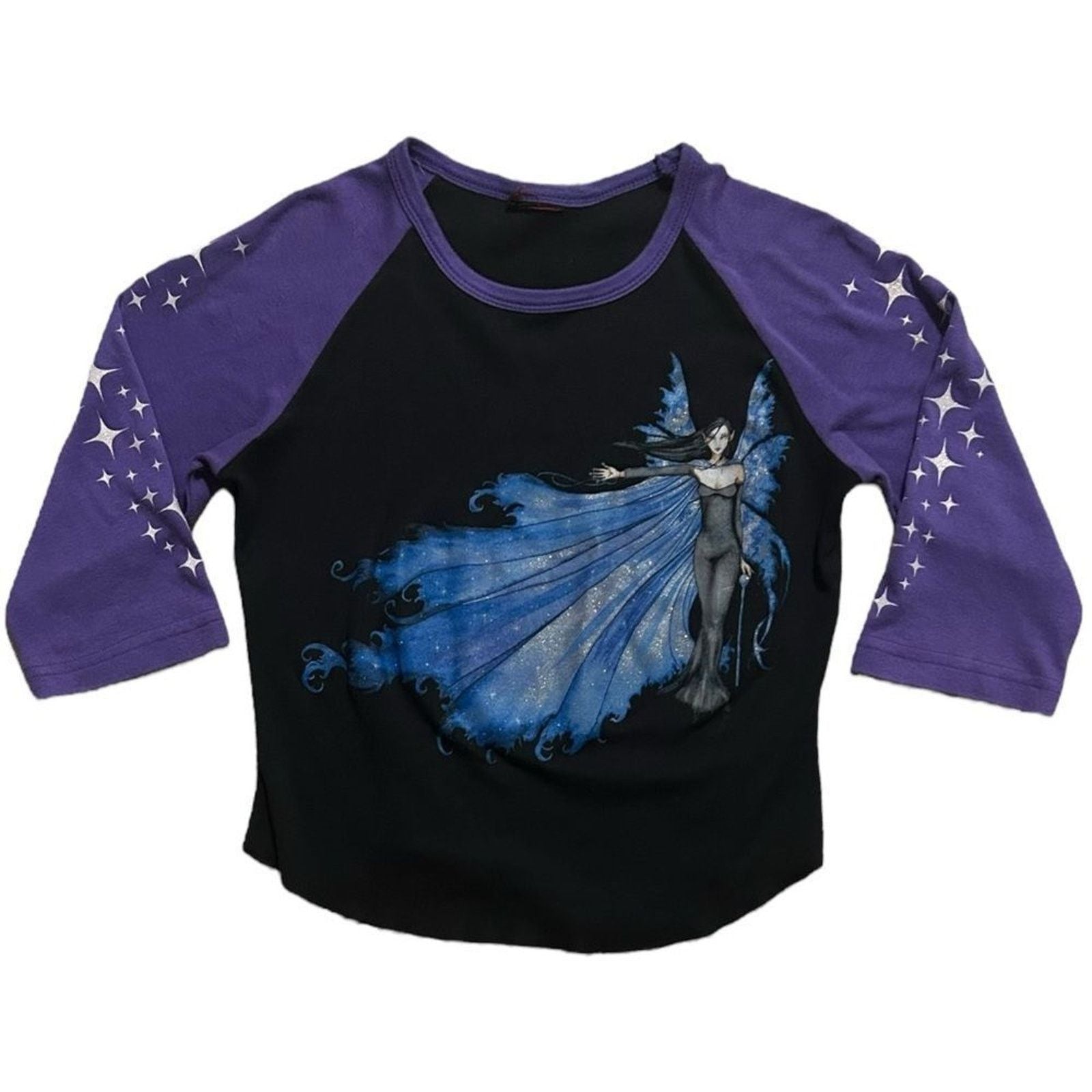 Tripp Nyc Vintage Fine By Hot Topic Fairy Dark Glimmer Glitter Top