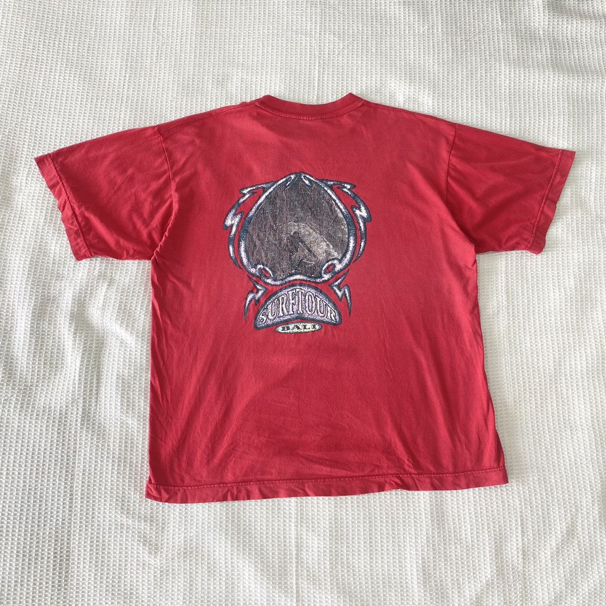 Vintage 90s Faded Bali Beach Surftour Oversized Tee Hoodie, Sweatshirt | FlexRushtees.com