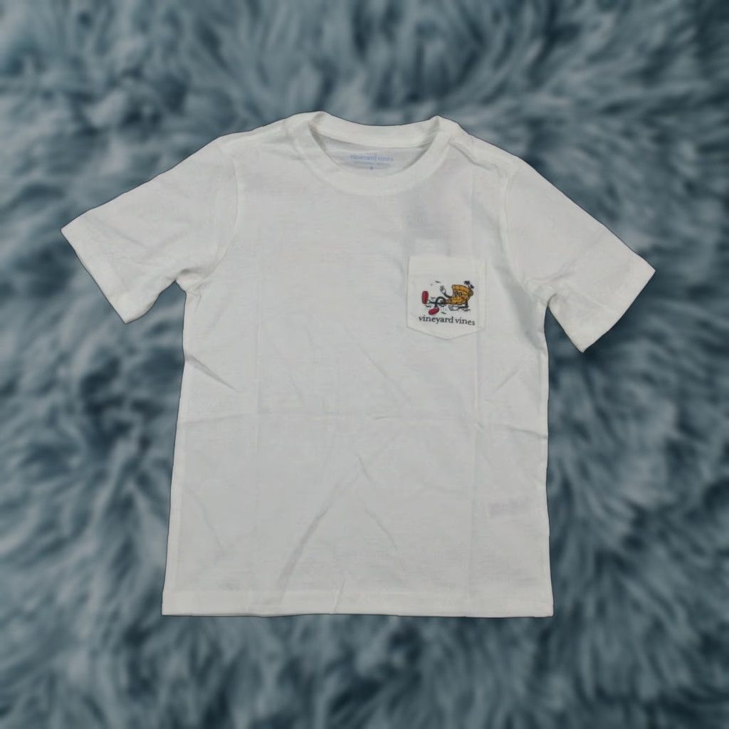 Vines Vintage Vineyard Vines Shirt Youth 6 White Pizza Graphic Pocket Tee Boys Hoodie, Sweatshirt | FlexRushtees.com