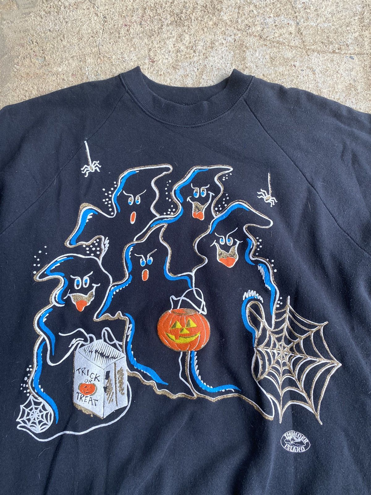 Vintage 90 S Halloween Pumpkin Ghost Screen Star Sweatshirt