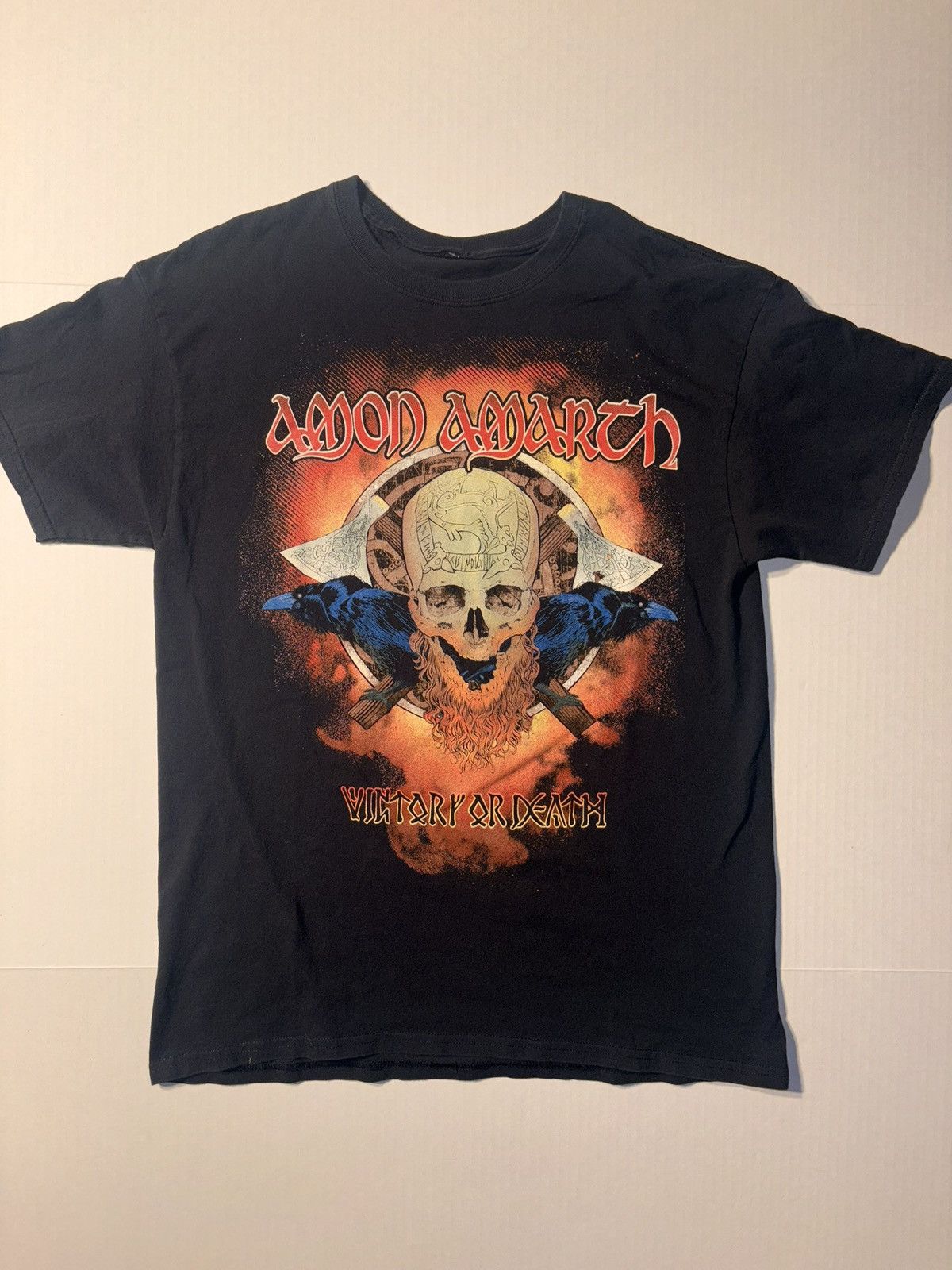 Band Tees Vtg Amon Amarth Victory Or Death Heavy Metal Band Grunge Y2k Hoodie, Sweatshirt | FlexRushtees.com
