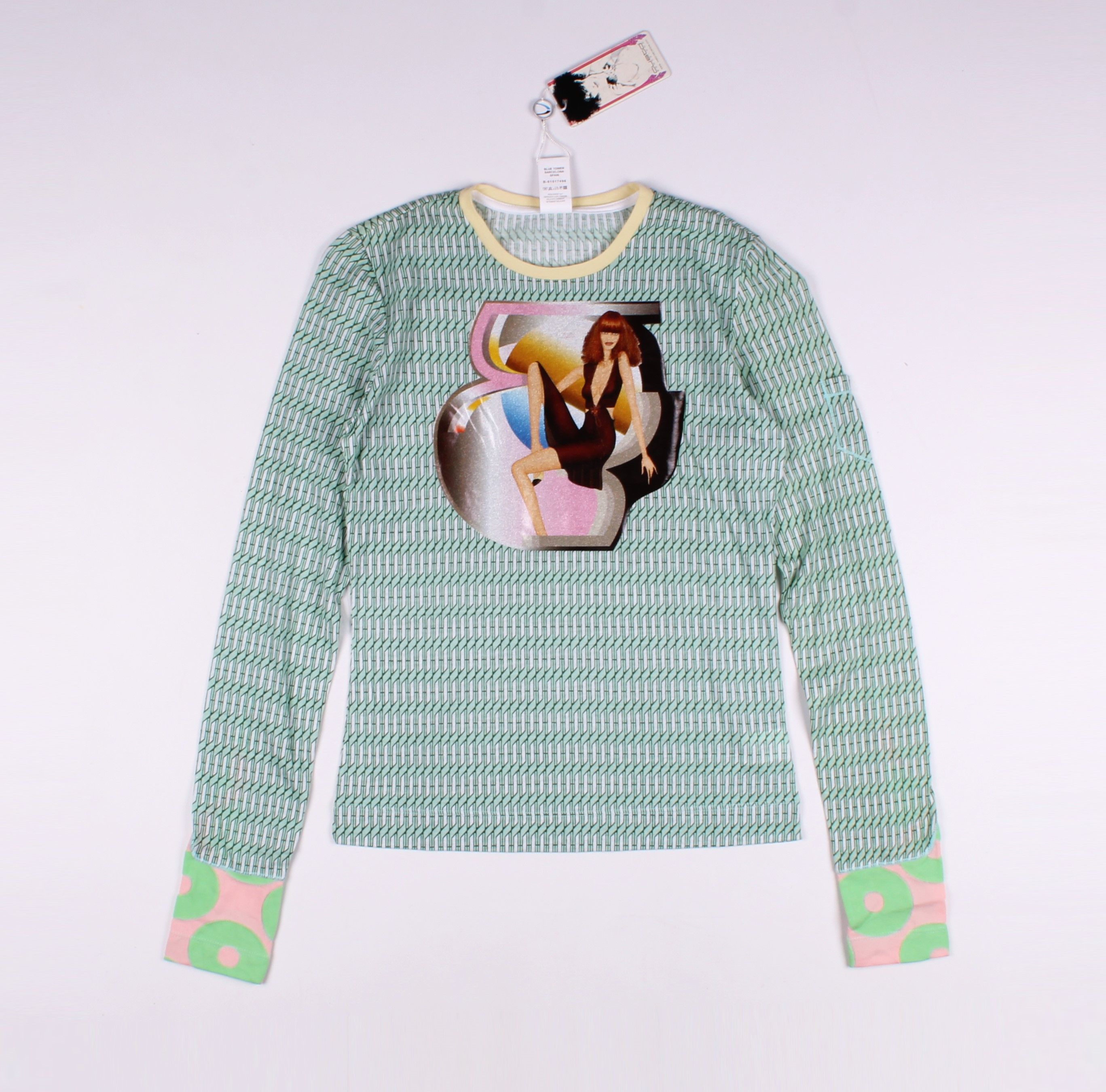 Vintage Custo Barcelona Y2k 2000 S Printed Long Sleeve Top