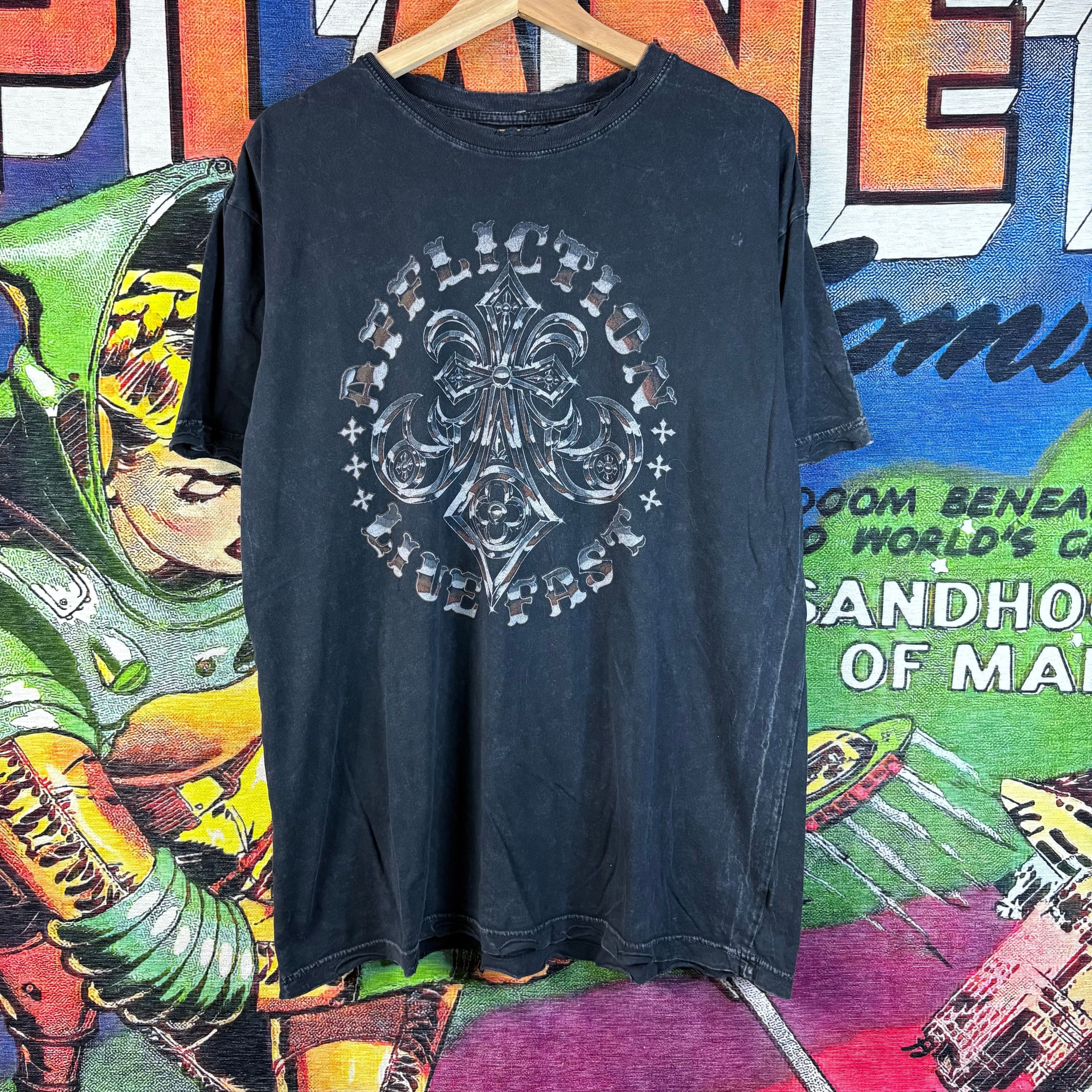 Y2k Affliction Live Fast Distressed Tee Size Xl Hoodie, Sweatshirt | FlexRushtees.com