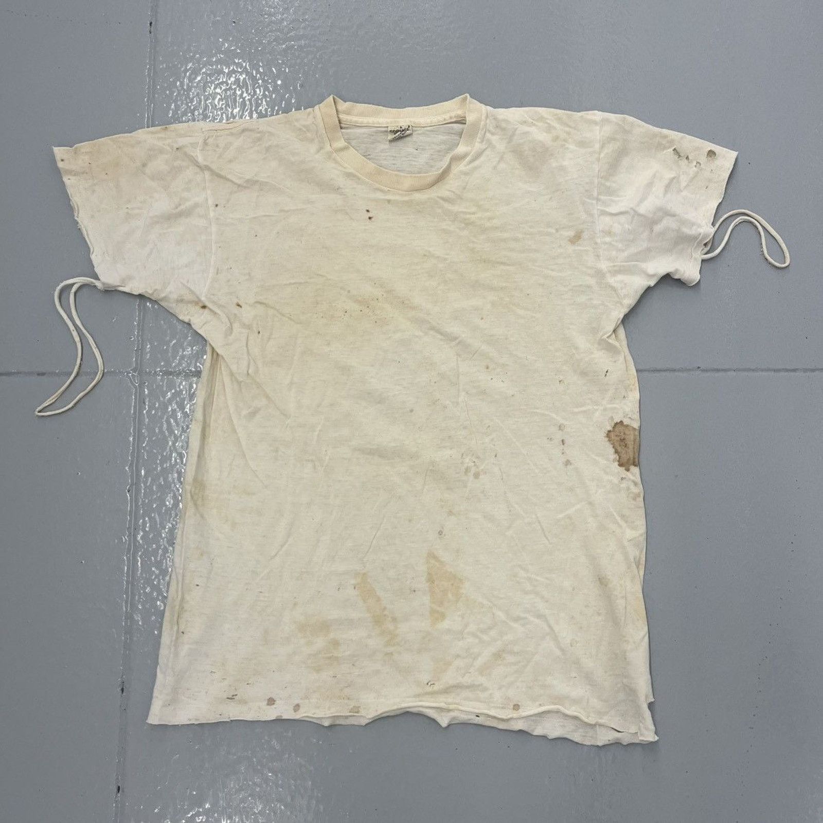 Other Vintage 60s Mayo Spruce White Distressed Cotton Blank Shirt