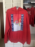 Ss18 Vetements Oversized Tommy Hilfiger Logo Hoodie Red T-Shirts, Sweatshirt | FlexRushtees.com