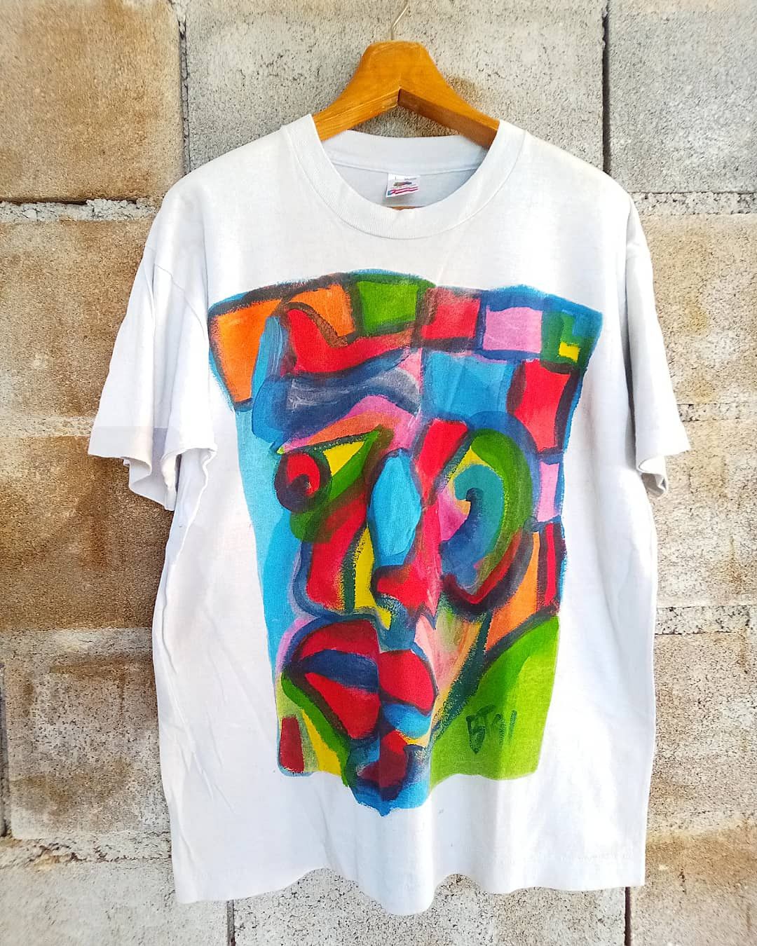 Vintage 90s Art Tee Fashion Unknown Artist Painting Hoodie, Sweatshirt | FlexRushtees.com