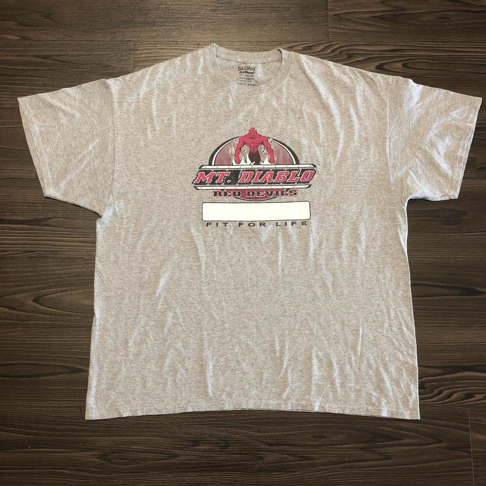 Gildan Grey Mt Diablo Red Devils Fit For Life Graphic Tee
