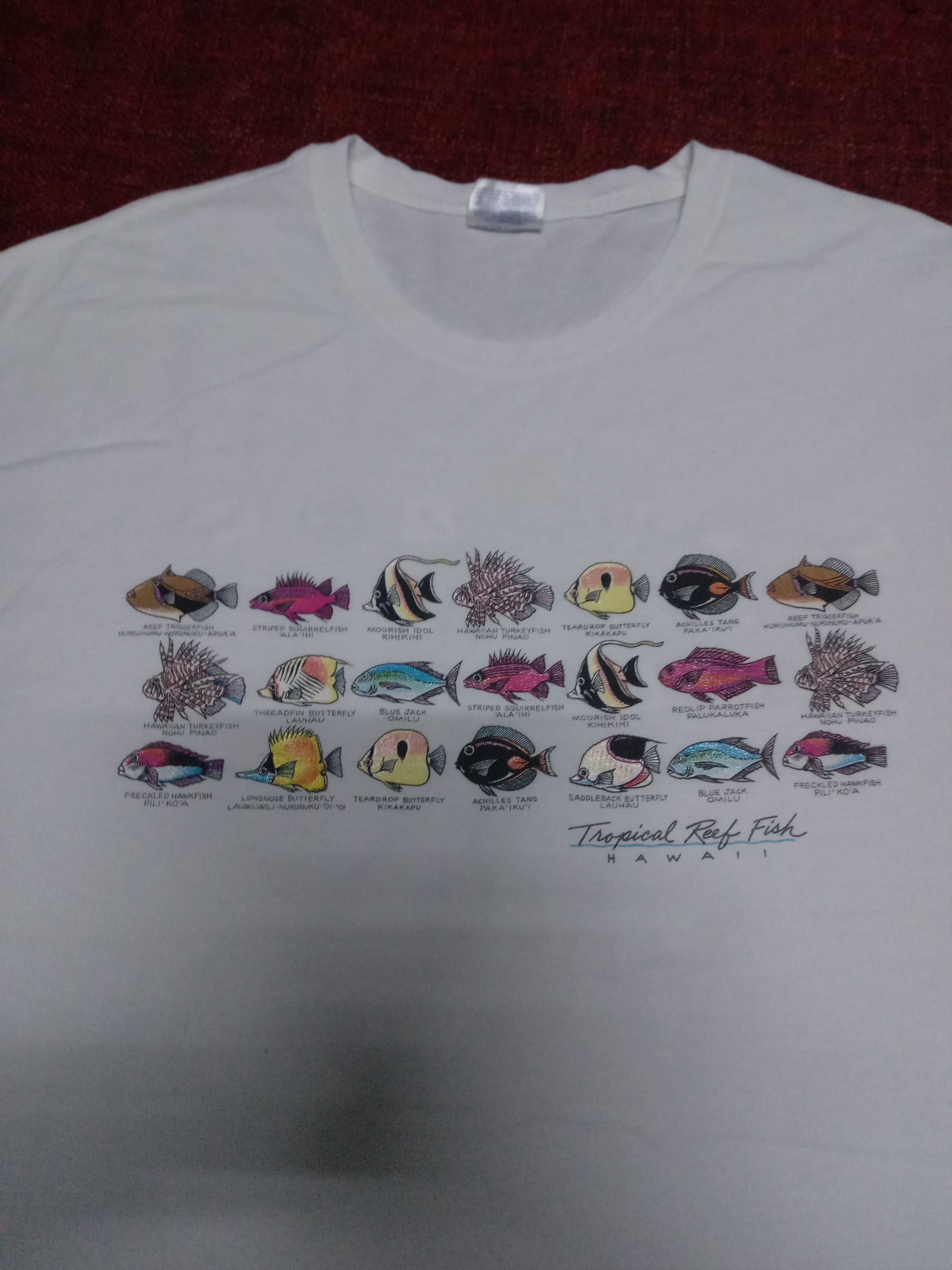 Rare Vintage 90s Tropical Fish Hawaii Tee Hanes