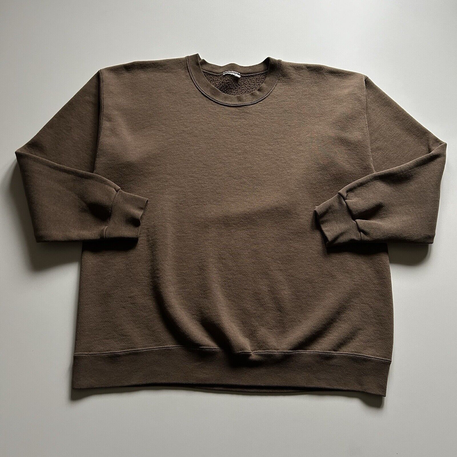 Vintage Sun Faded Brown Blank Basic Crewneck Sweatshirt Xl T-Shirts, Hoodie | FlexRushtees.com
