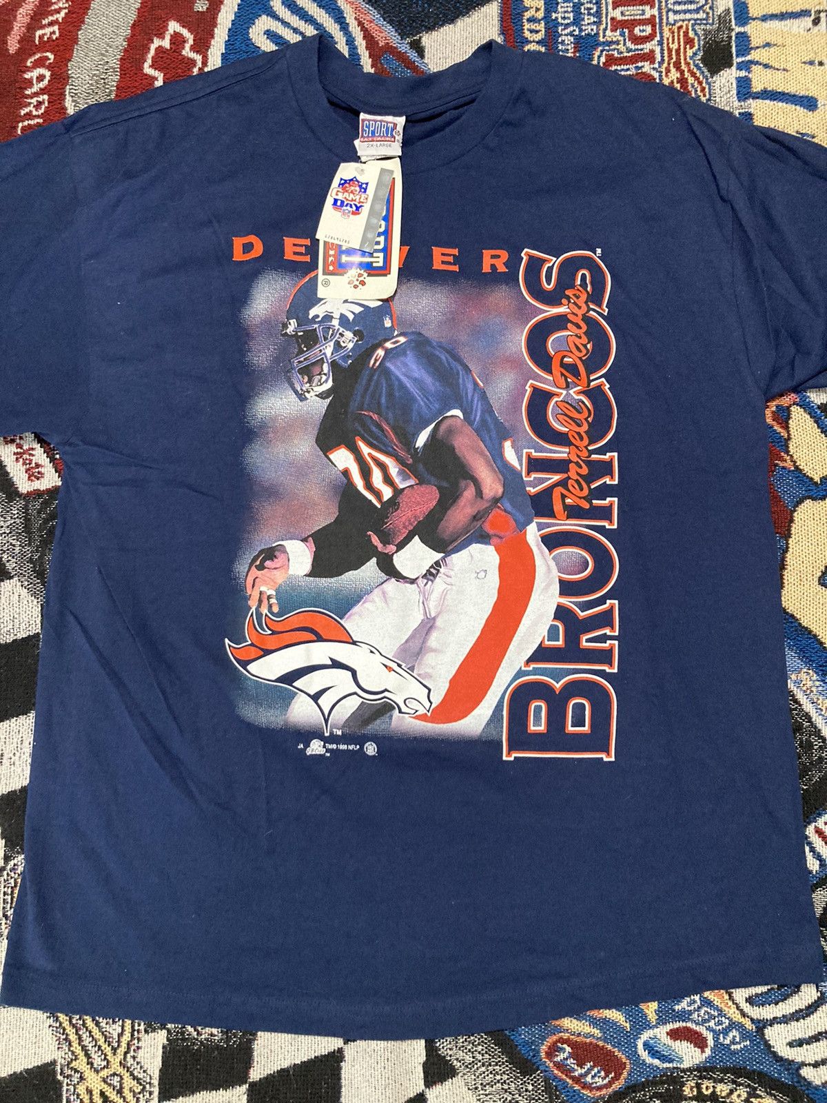 Pro Line X Vintage Terrell Davis Broncos 1998 Deadstock Tee Hoodie, Sweatshirt | FlexRushtees.com