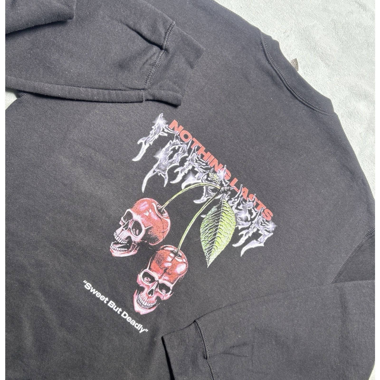 Affliction Death Metal Sweater Mens Large Skeleton Nothing Last Forever