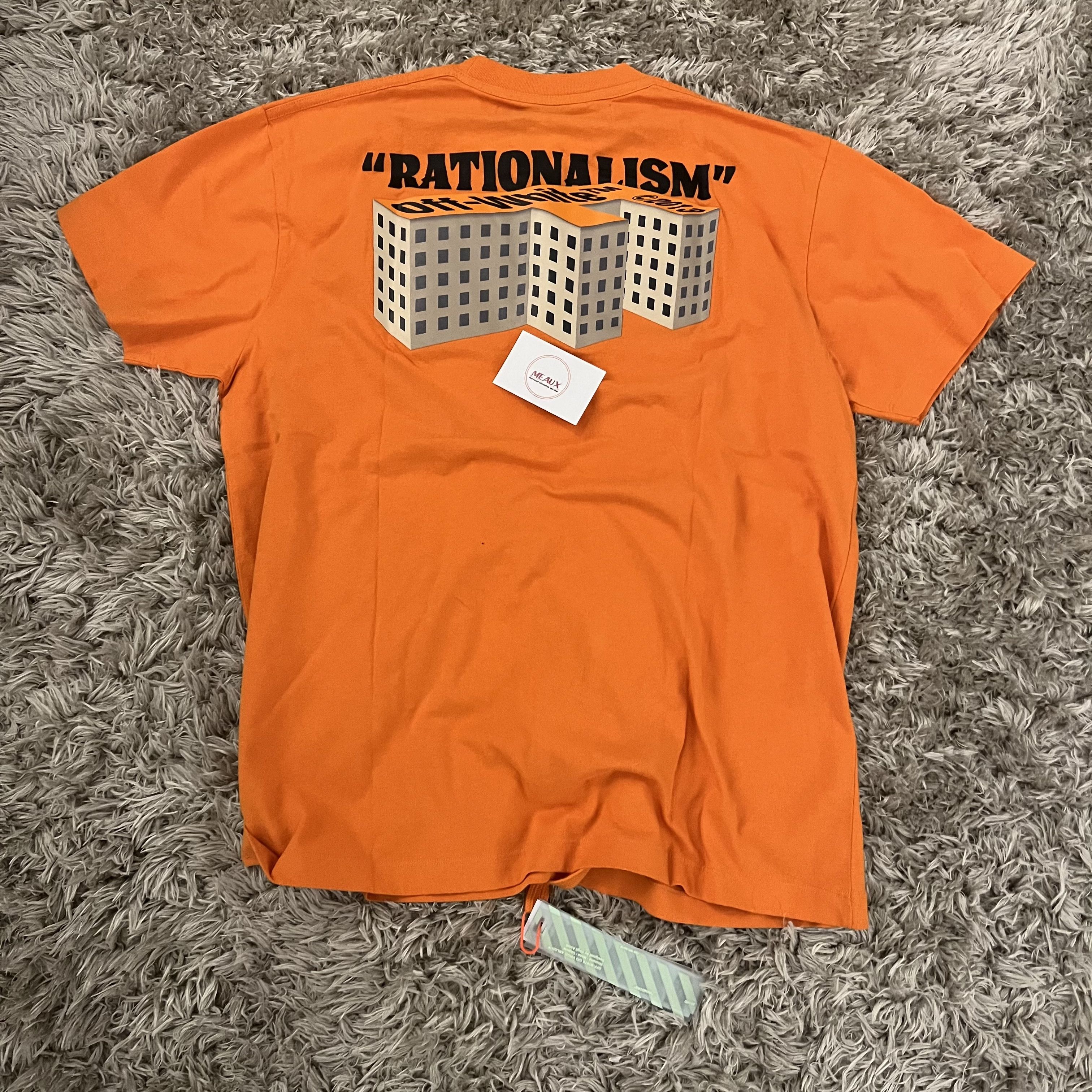 White Off White Oversized Tee T T Shirt Logo Rationalism Off Abloh Hoodie, Sweatshirt | FlexRushtees.com