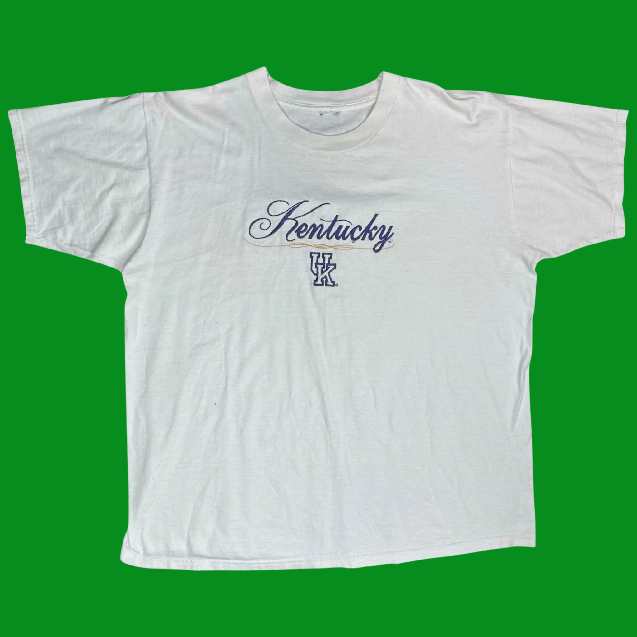 Vintage Vtg University Of Kentucky Uk Logo Embroidered Tee Hoodie, Sweatshirt | FlexRushtees.com