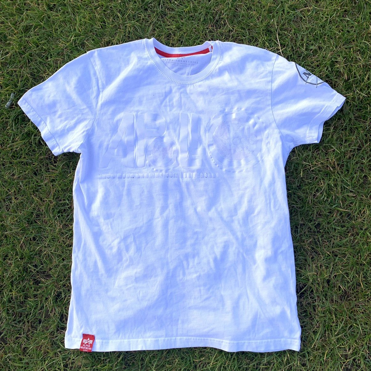 Vintage Alpha Industries Tee Y2k White Nasa Big Logo Size S