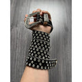 Vintage B B Simon Style Belt Y2k Rhinestones Punk Metal