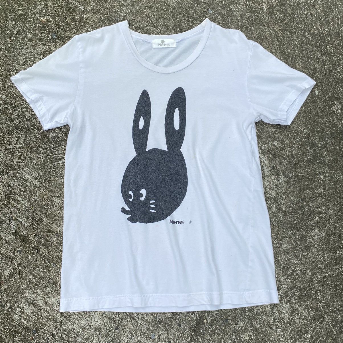 Net Ne Net White T Shirt With Black Bunny Print