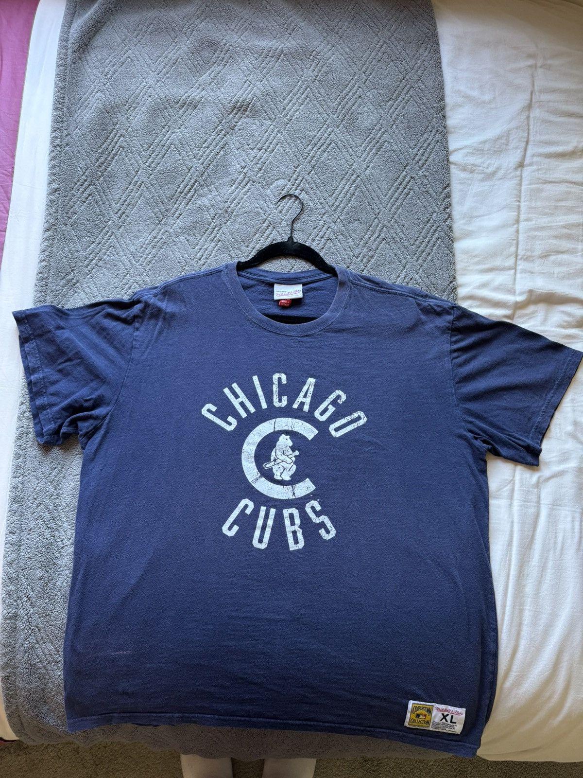 Mitchell Ness Navy Blue Vintage Chicago Cubs Baseball Tee Hoodie, Sweatshirt | FlexRushtees.com