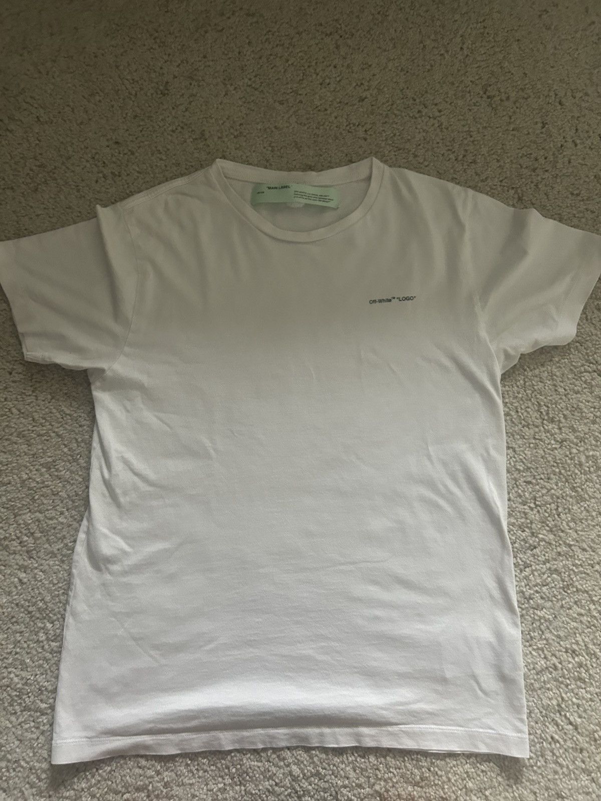 White Off White Basic Tee Main Label Hoodie, Sweatshirt | FlexRushtees.com