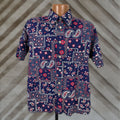 Vintage Davison S Bandana Shirt Men M Blue Paisley Dagger Collar 70s Casual Shirt Adult Medi